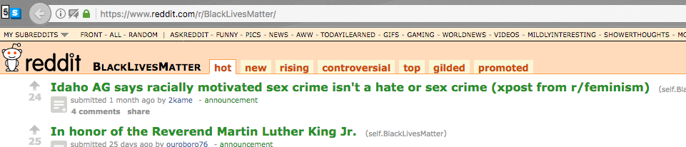 Reddit BlackLivesMatter Subreddit